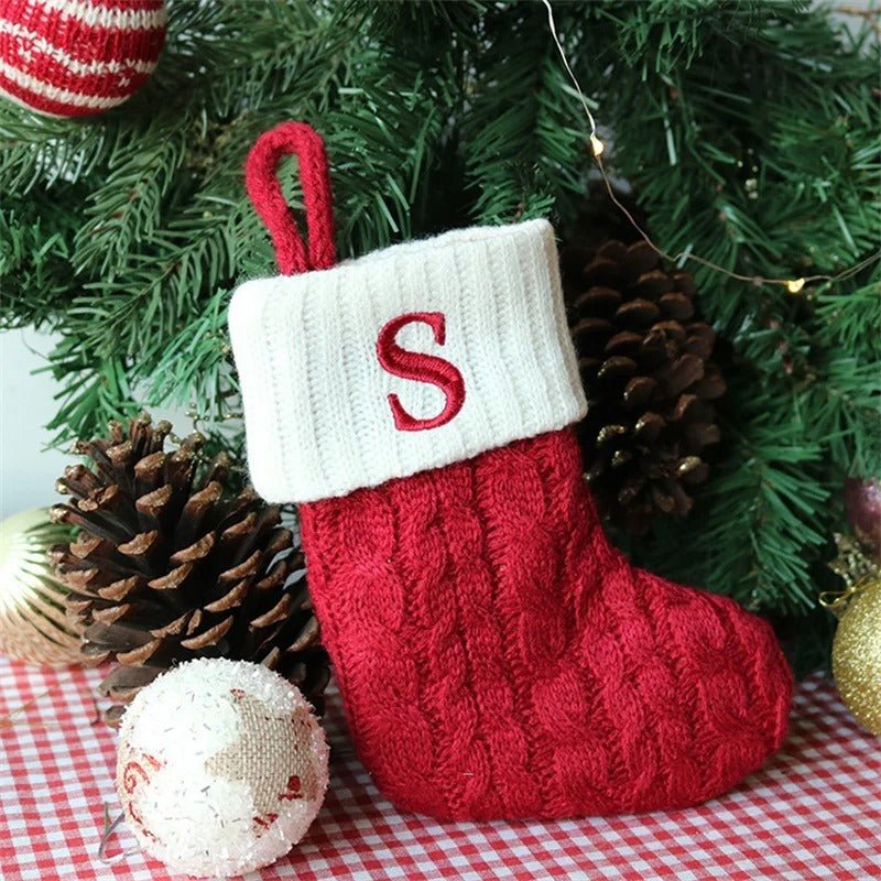 Chaussettes de Noël avec lettres de l’alphabet – Choisissez votre initiale