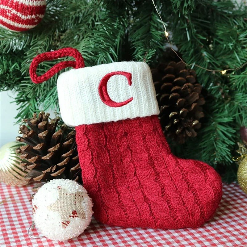 Chaussettes de Noël avec lettres de l’alphabet – Choisissez votre initiale