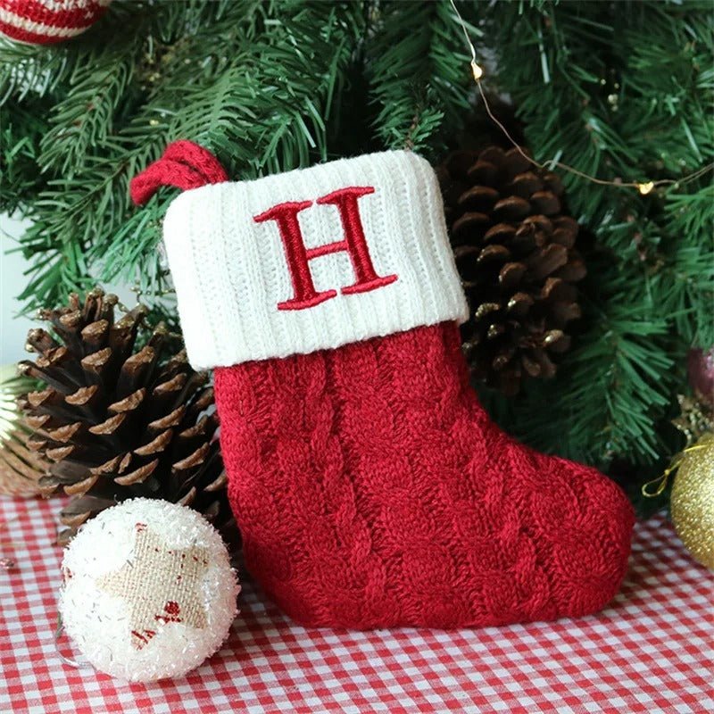 Chaussettes de Noël avec lettres de l’alphabet – Choisissez votre initiale