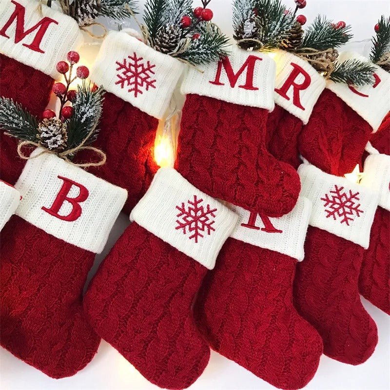 Chaussettes de Noël avec lettres de l’alphabet – Choisissez votre initiale