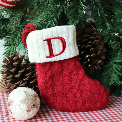 Chaussettes de Noël avec lettres de l’alphabet – Choisissez votre initiale