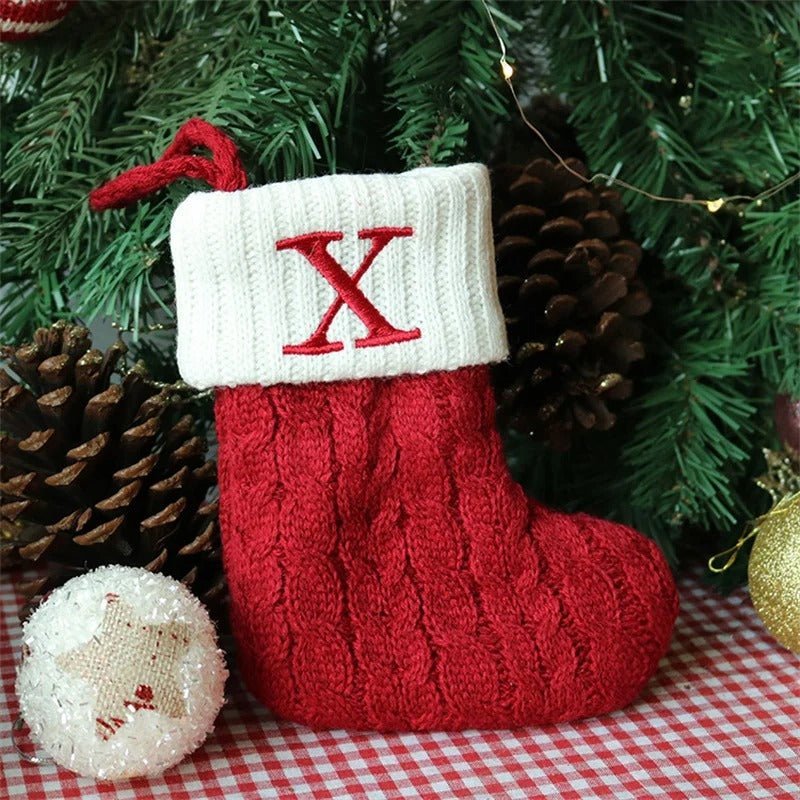 Chaussettes de Noël avec lettres de l’alphabet – Choisissez votre initiale