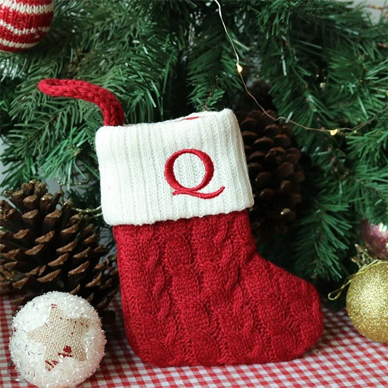 Chaussettes de Noël avec lettres de l’alphabet – Choisissez votre initiale