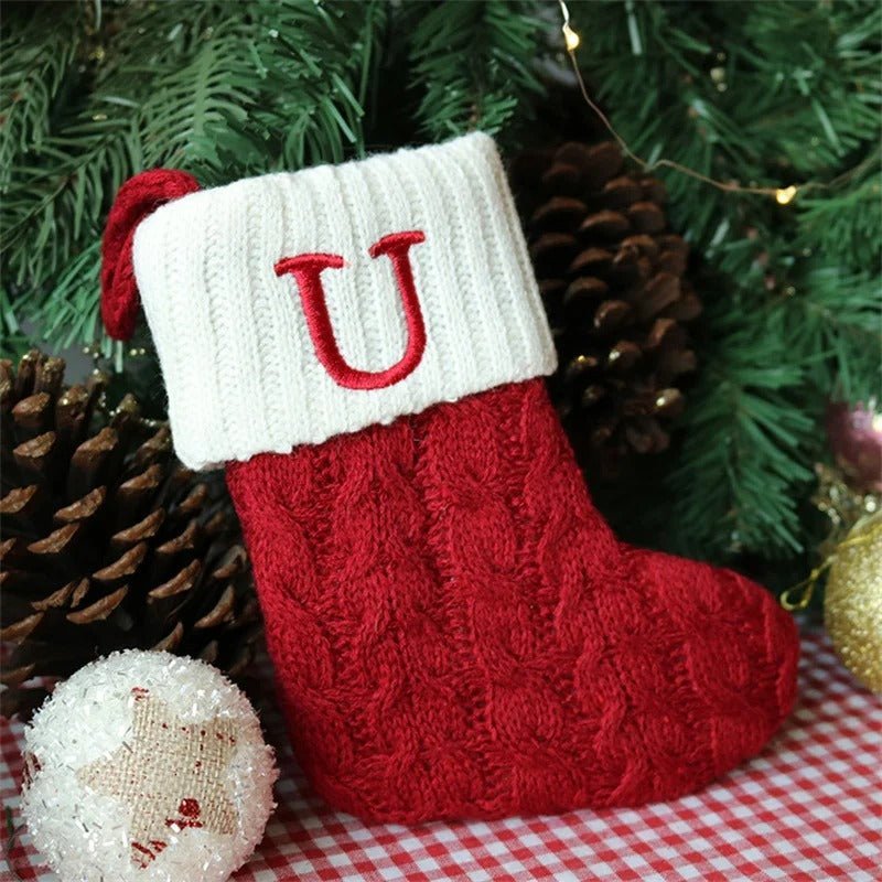 Chaussettes de Noël avec lettres de l’alphabet – Choisissez votre initiale