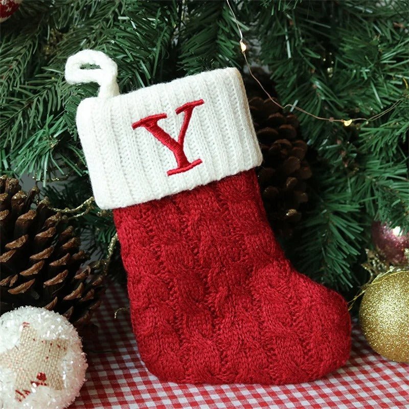 Chaussettes de Noël avec lettres de l’alphabet – Choisissez votre initiale