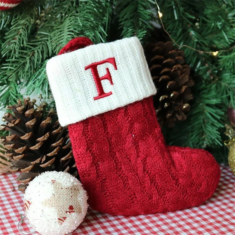 Chaussettes de Noël avec lettres de l’alphabet – Choisissez votre initiale