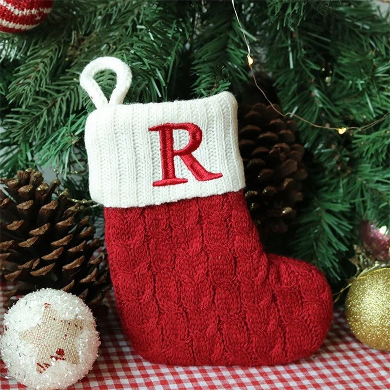 Chaussettes de Noël avec lettres de l’alphabet – Choisissez votre initiale