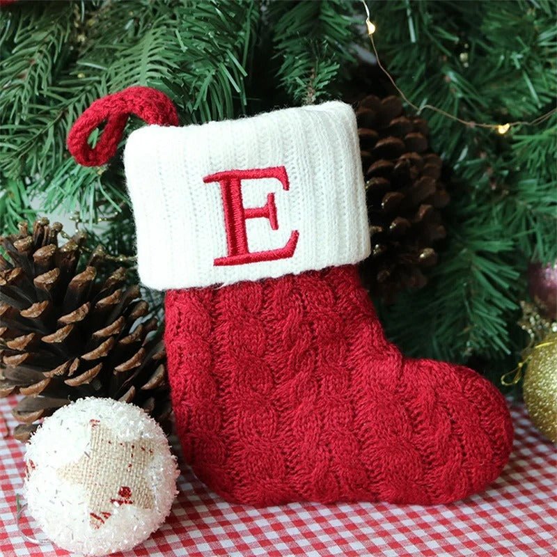 Chaussettes de Noël avec lettres de l’alphabet – Choisissez votre initiale