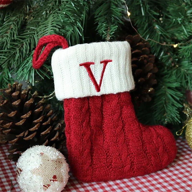 Chaussettes de Noël avec lettres de l’alphabet – Choisissez votre initiale