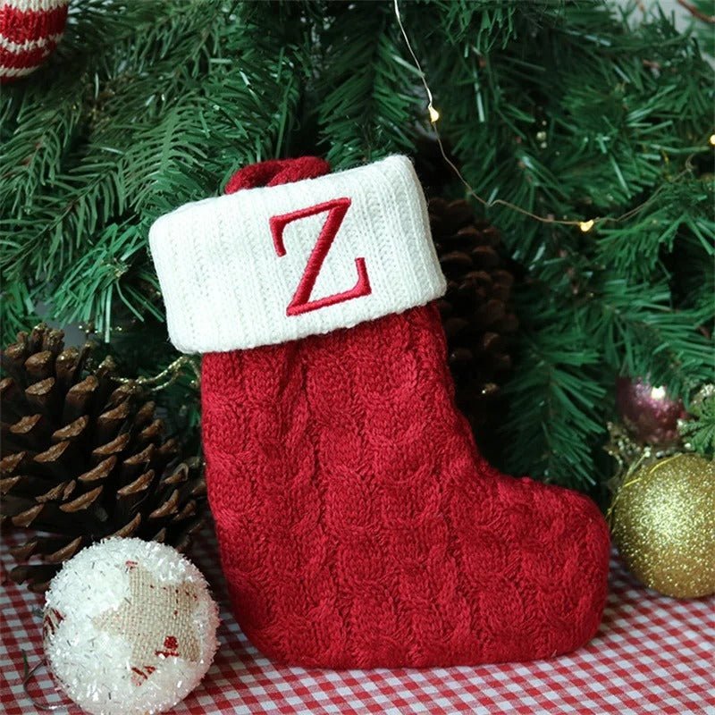 Chaussettes de Noël avec lettres de l’alphabet – Choisissez votre initiale