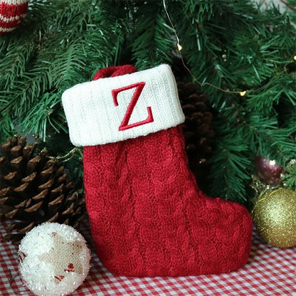 Chaussettes de Noël avec lettres de l’alphabet – Choisissez votre initiale
