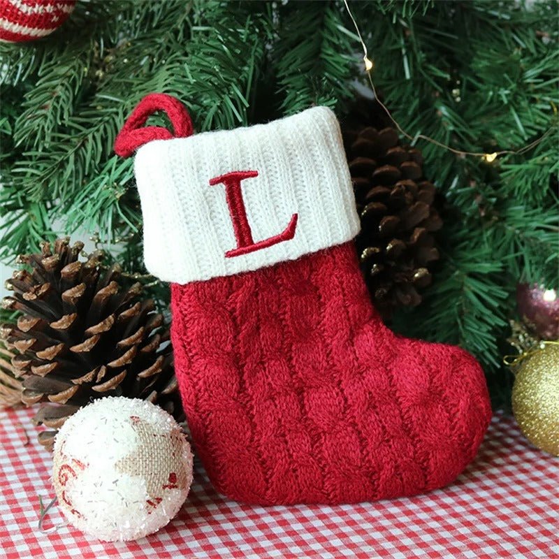 Chaussettes de Noël avec lettres de l’alphabet – Choisissez votre initiale