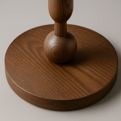 Lampadaire classique en bois avec abat-jour en tissu blanc