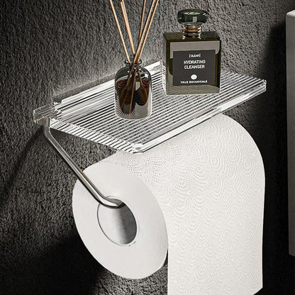 Porte-papier toilette en acrylique transparent avec cadre en métal