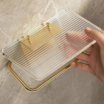 Porte-papier toilette en acrylique transparent avec cadre en métal