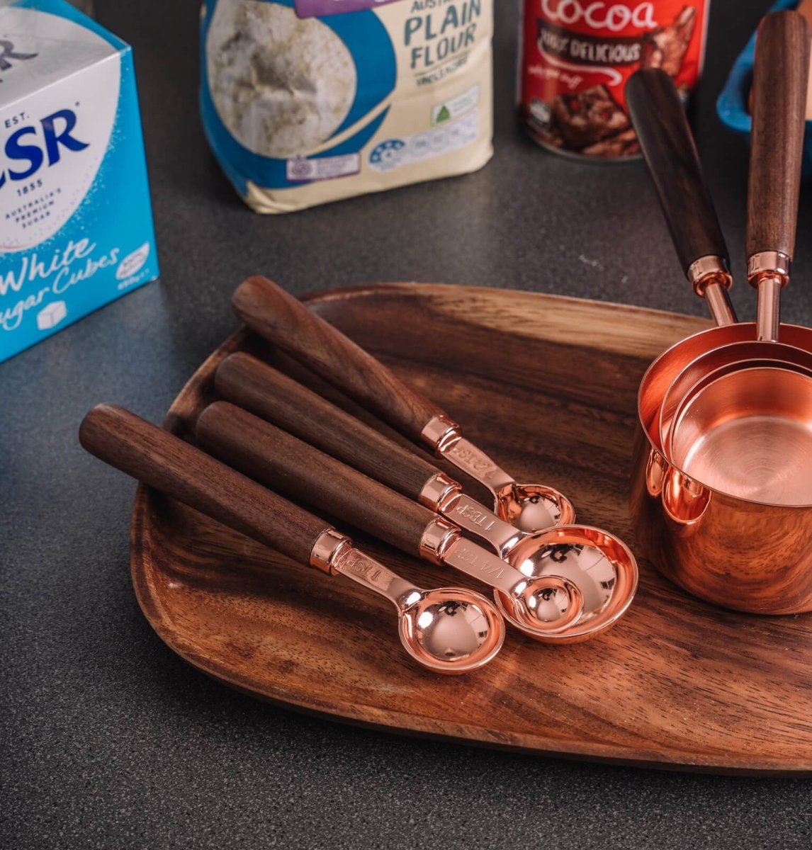 Set de Mesures en Cuivre – Ustensiles de Cuisine de Luxe Cuivrés