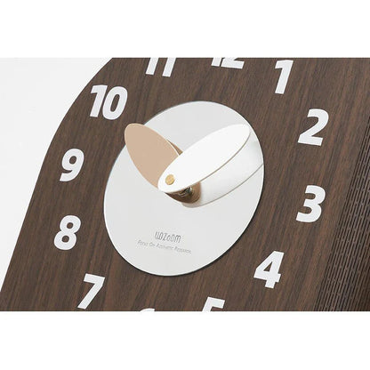 Horloge murale d’angle en bois double face – Design Noyer