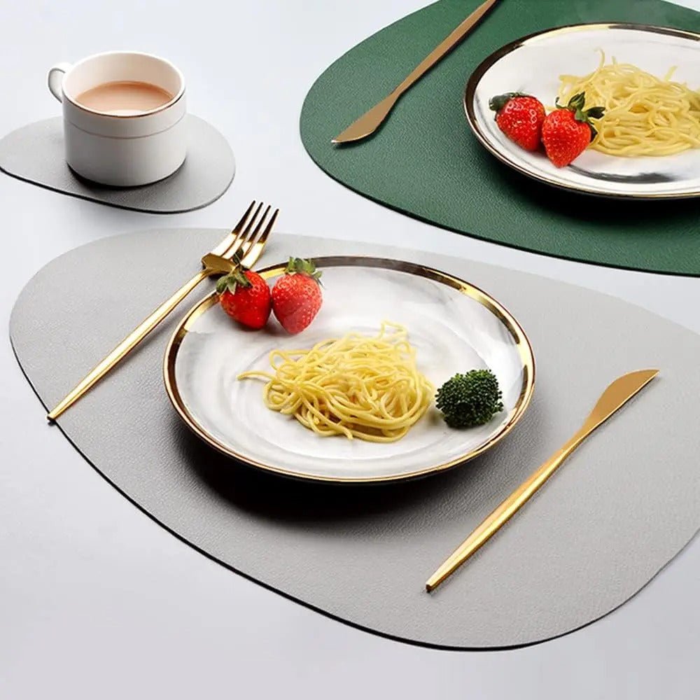 Set de Sets de Table Écologiques Réversibles en Cuir – Imperméables et Résistants à l’Huile
