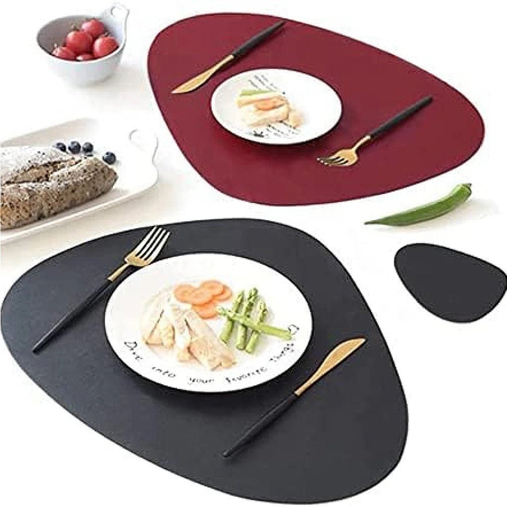 Set de Sets de Table Écologiques Réversibles en Cuir – Imperméables et Résistants à l’Huile