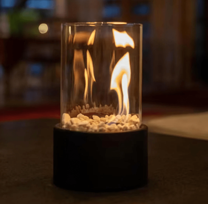 Brasero de Table – Flamme Cylindrique Portable et Conviviale