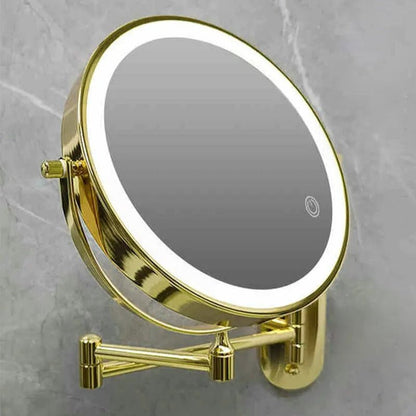 Miroir grossissant LED doré – Rechargeable, idéal pour maquillage et salle de bain