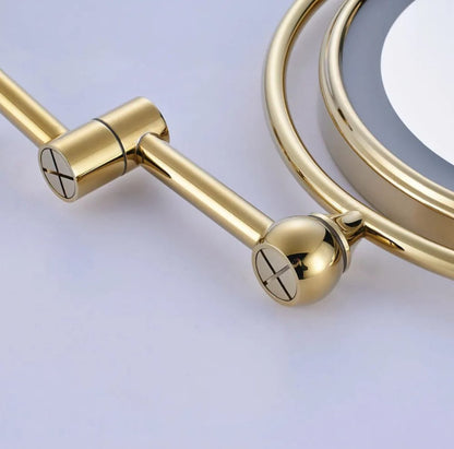 Miroir grossissant LED doré – Rechargeable, idéal pour maquillage et salle de bain