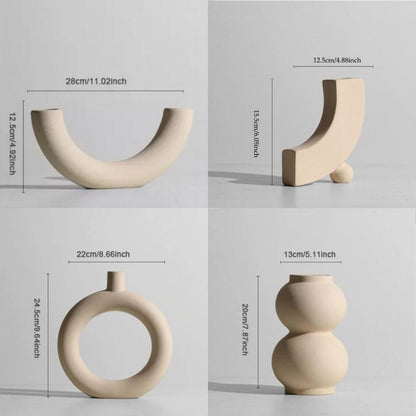 Vase en Céramique et Porte-Bougies Faits Main
