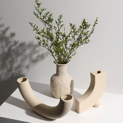 Vase en Céramique et Porte-Bougies Faits Main