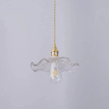 Suspension en verre ondulé fleur d’hibiscus