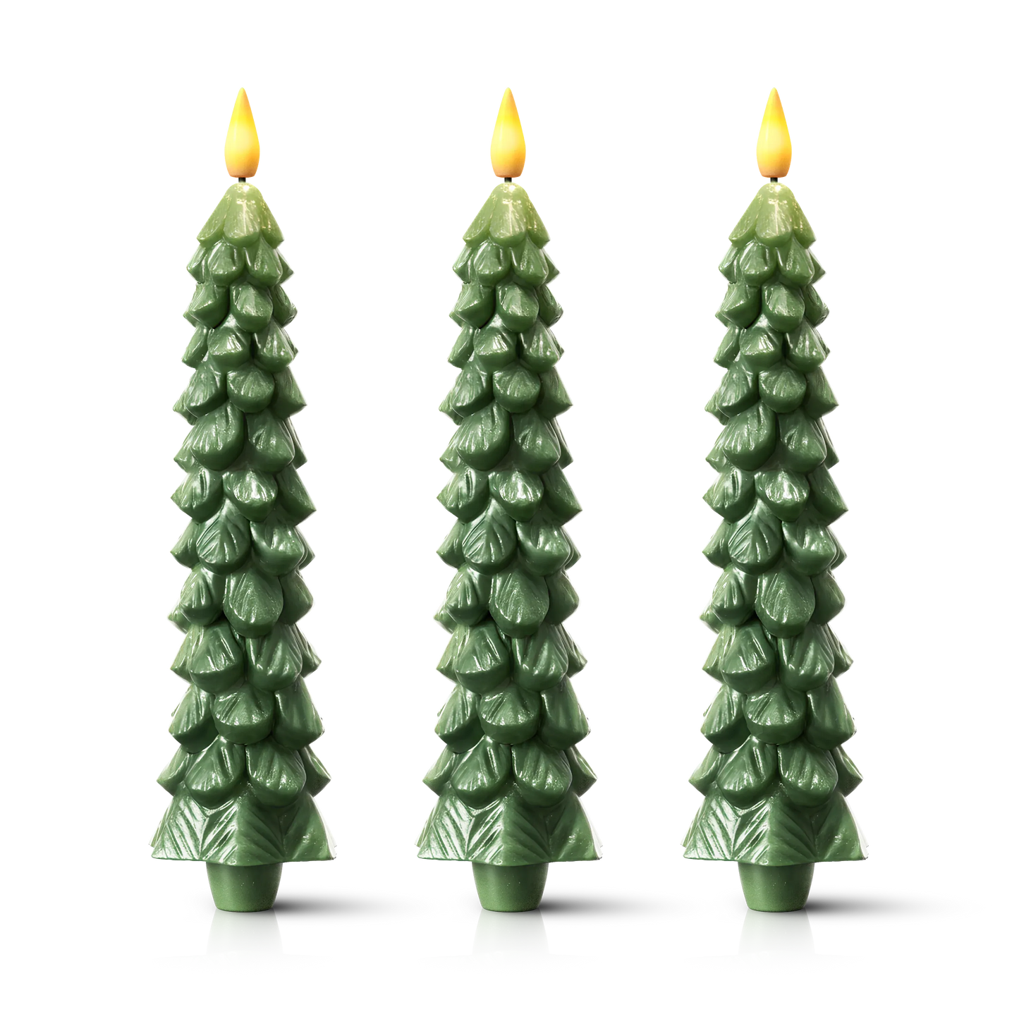 Bougies de Noël sans flamme et sans fil (ensemble de 3)