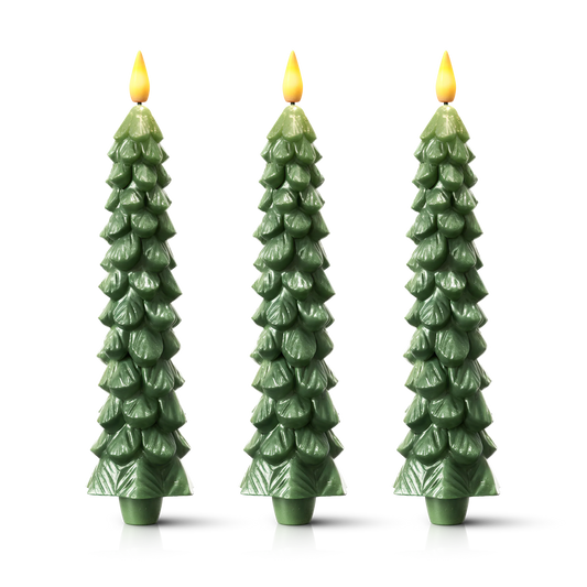 Bougies de Noël sans flamme et sans fil (ensemble de 3)