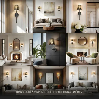 Appareils muraux métalliques sans fil (ensemble de 2)