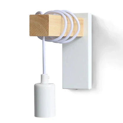 Applique murale industrielle en bois et fer