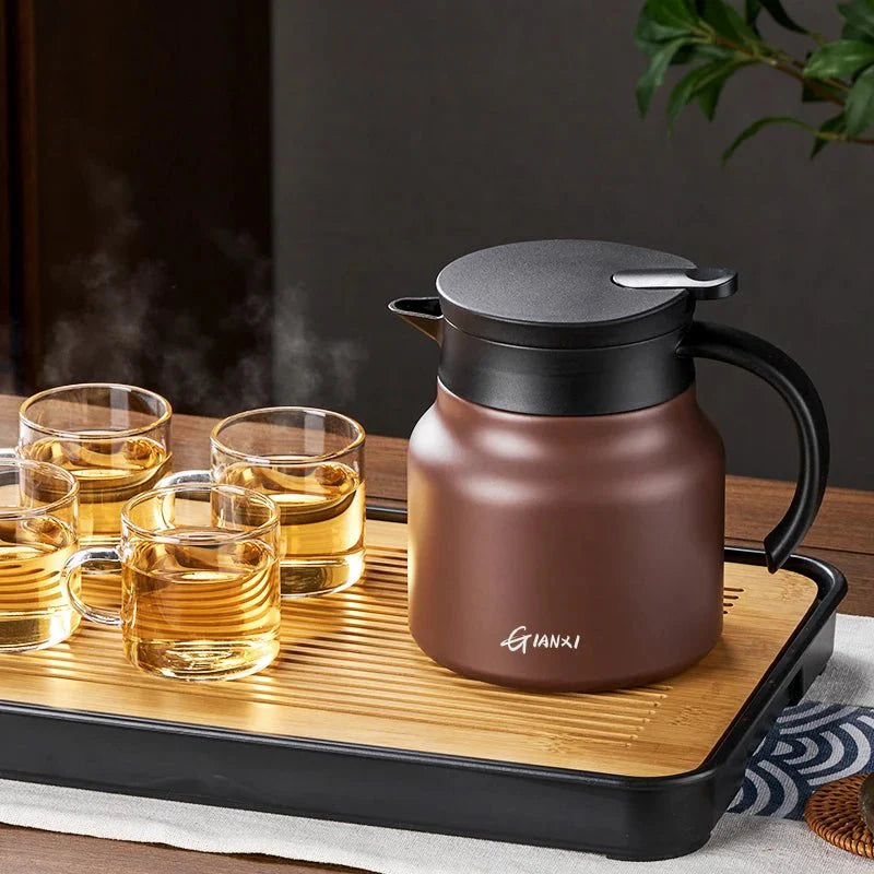 Théière Isotherme avec Infuseur Intégré et Doublure en Céramique et Acier Inoxydable