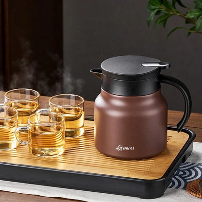 Théière Isotherme avec Infuseur Intégré et Doublure en Céramique et Acier Inoxydable