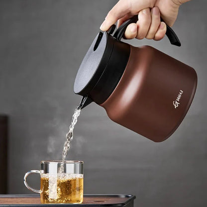 Théière Isotherme avec Infuseur Intégré et Doublure en Céramique et Acier Inoxydable