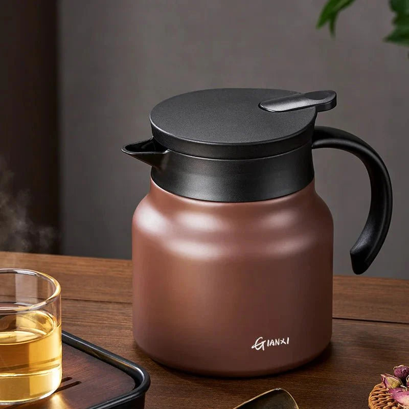 Théière Isotherme avec Infuseur Intégré et Doublure en Céramique et Acier Inoxydable