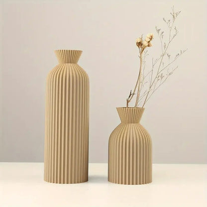 Ensemble de 2 Vases en Plastique Japandi – Pièce Maîtresse