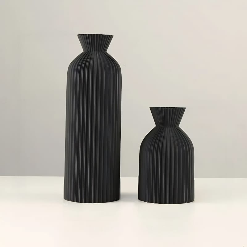 Ensemble de 2 Vases en Plastique Japandi – Pièce Maîtresse