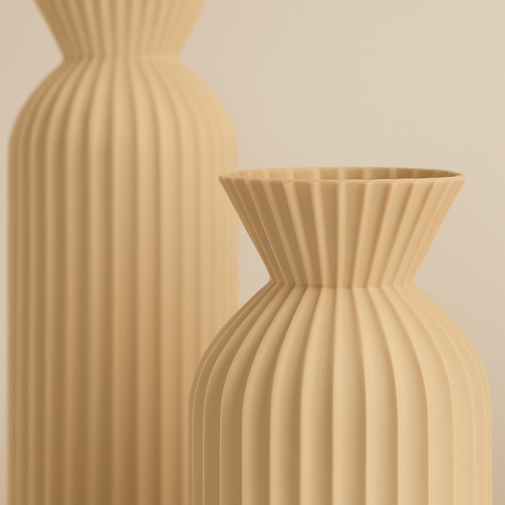 Ensemble de 2 Vases en Plastique Japandi – Pièce Maîtresse