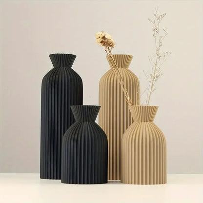 Ensemble de 2 Vases en Plastique Japandi – Pièce Maîtresse