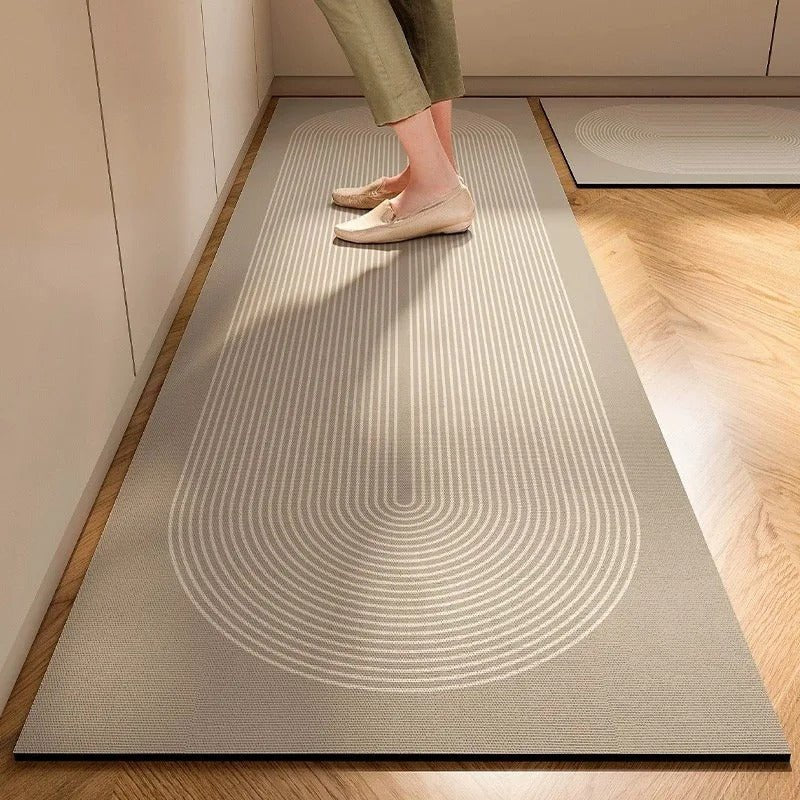 Tapis Japandi en suède imperméable et antidérapant