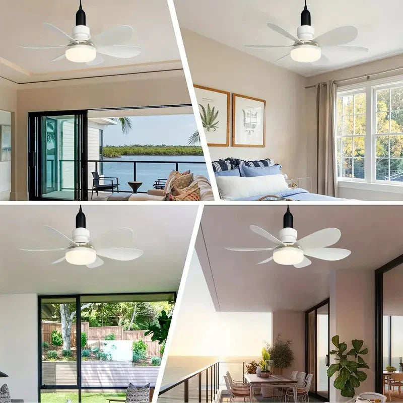 Ventilateur de Plafond LED avec Télécommande – Installation Sans Câblage