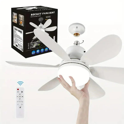 Ventilateur de Plafond LED avec Télécommande – Installation Sans Câblage