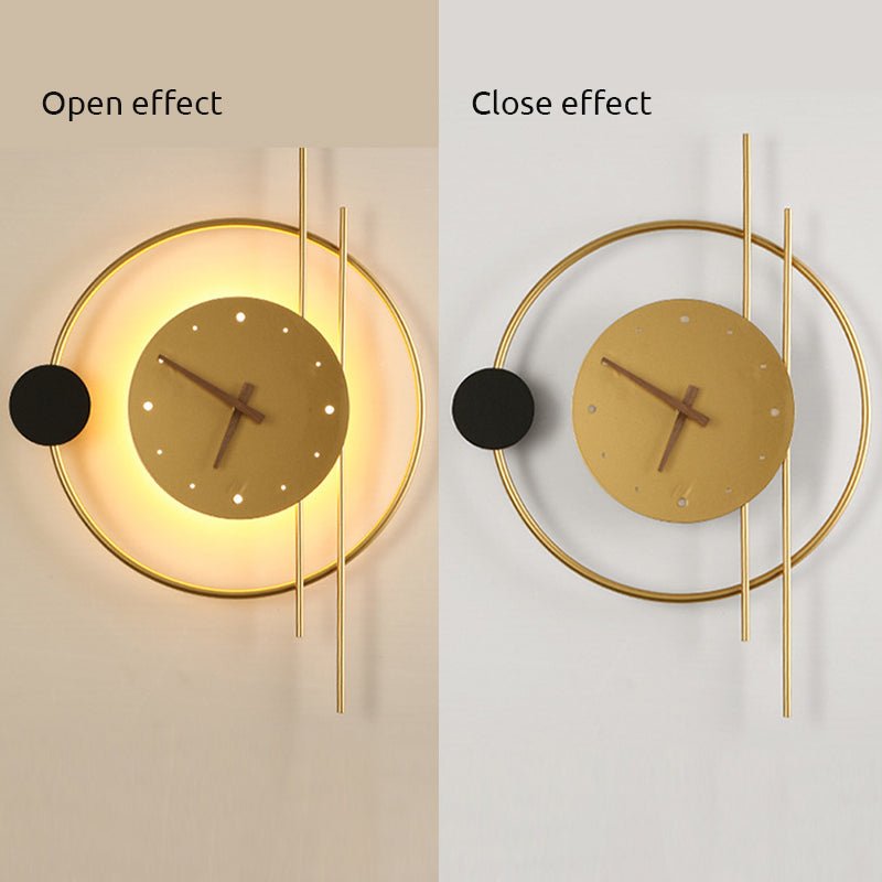 Horloge murale à cadre métallique avec rétroéclairage LED