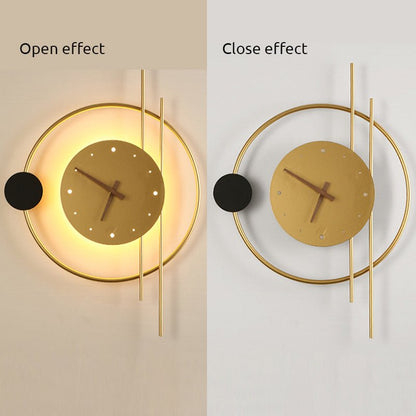 Horloge murale à cadre métallique avec rétroéclairage LED