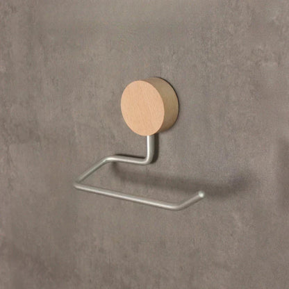 Porte-papier toilette en métal avec accents en bois