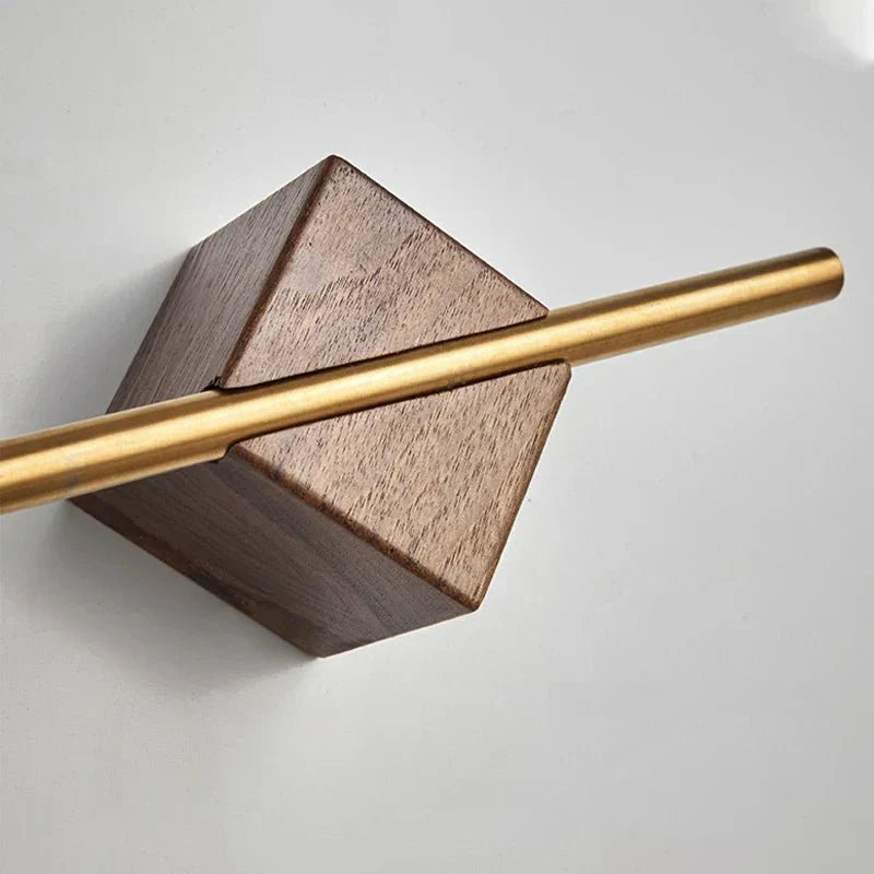 Porte-serviettes de bain minimaliste – Accents en laiton, bois et acrylique