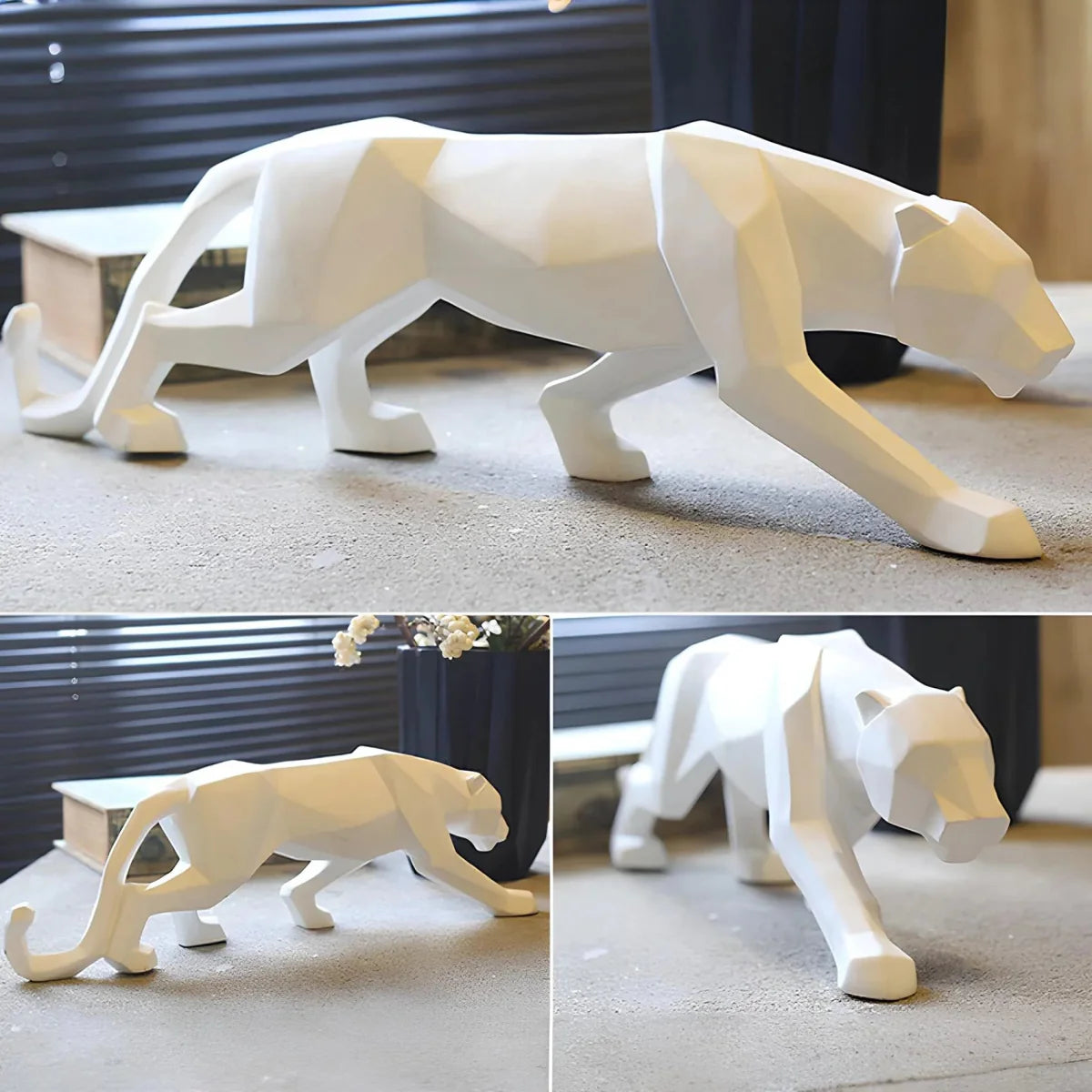 Sculpture de panthère en résine minimaliste