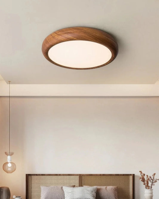 Plafonnier LED moderne en noyer